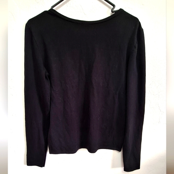 Gap Black Round Neck Long-Sleeve Women's Sweater Size L - Picture 3 of 4